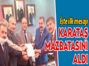 MHP İl Başkanı Karataş mazbatasını aldı