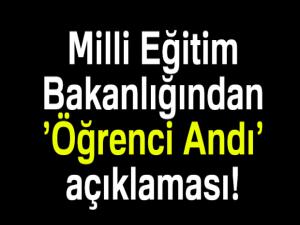 Milli Eğitim Bakanlığından 'Öğrenci Andı' açıklaması