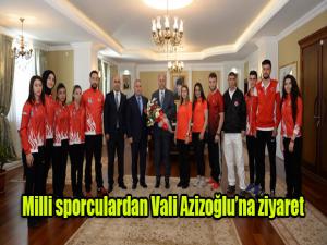 Milli sporculardan Vali Azizoğluna ziyaret