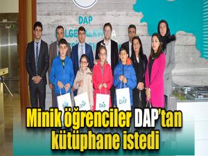 Minik öğrenciler DAPtan kütüphane istedi