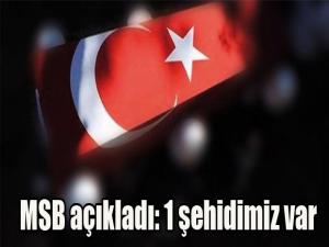 MSB açıkladı: 1 askerimiz şehit oldu