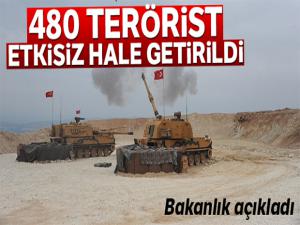 MSB açıkladı, öldürülen terörist sayısı 480 oldu