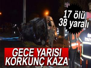 Mültecilerin bulunduğu araç kaza yaptı: 17 ölü