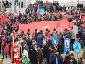 Narmanda Zeytin Dalı Harekatına destek yürüyüşü yapıldı