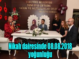 Nikah dairesinde 08.08.2018 yoğunluğu