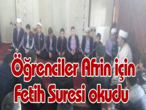 Öğrenciler Afrin için Fetih Suresi okudu 