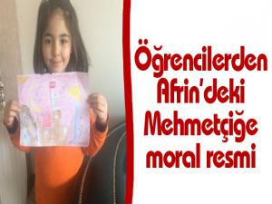 Öğrencilerden Afrin'deki Mehmetçiğe moral resmi