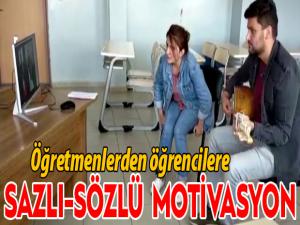 Öğretmenlerden öğrencilere sazlı motivasyon