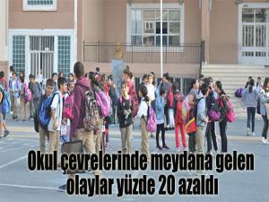 Okul çevrelerinde meydana gelen olaylar yüzde 20 azaldı