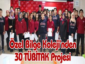 Özel Bilge Kolejinden 30 TÜBİTAK Projesi