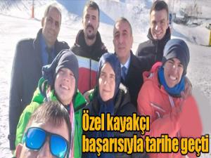 Özel kayakçı başarısıyla tarihe geçti