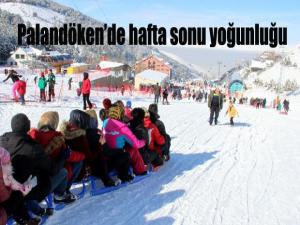 Palandöken'de hafta sonu yoğunluğu