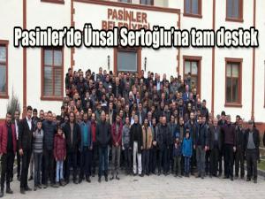 Pasinler'de Ünsal Sertoğlu'na tam destek