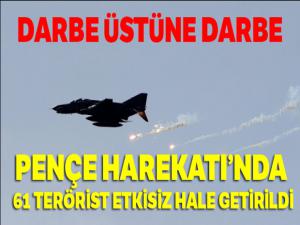 Pençe Harekatı'nda bugüne kadar 61 terörist etkisiz hale getirildi