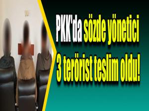 PKK'da sözde yönetici 3 terörist teslim oldu!