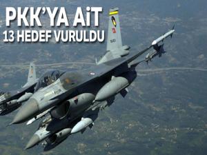PKK'ya ait 13 hedef vuruldu