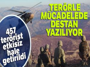 PKK'ya darbe üstüne darbe! 457 terörist etkisiz hale getirildi