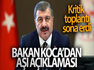 Sağlık Bakanı Koca'dan aşı açıklaması!