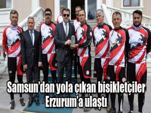 Samsundan yola çıkan Bisikletçiler Erzuruma ulaştı