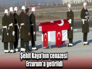 Şehit Kaya'nın cenazesi Erzurum'a getirildi