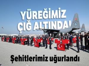 Şehitler törenin ardından memleketlerine uğurlandı