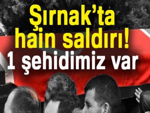 Şırnakta hain saldırı: 1 şehidimiz var