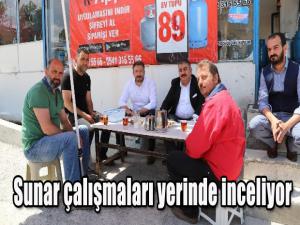 Sunar çalışmaları yerinde inceliyor