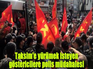Taksim'e yürümek isteyen göstericilere polis müdahalesi