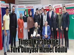 Timsal Karabekire Türk Dünyası Hizmet Ödülü