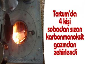 Tortumda 4 kişi sobadan sızan karbonmonoksit gazından zehirlendi