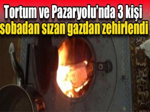 Tortum ve Pazaryolunda 3 kişi sobadan sızan gazdan zehirlendi