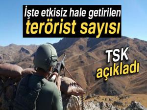 TSK: '3'ü lider kadroda olmak üzere 49 terörist etkisiz hale getirildi'
