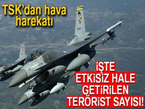 TSK'dan hava harekatı! 5 terörist etkisiz hale getirildi