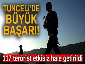 Tunceli'de önemli başarı, 20'si 18 milyon ödüllü, 117 terörist etkisiz hale getirildi