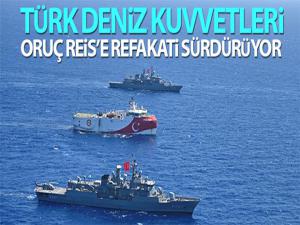 Türk Deniz Kuvvetleri, Oruç Reis'e refakati sürdürüyor