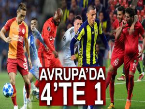 Türk takımları Avrupa'da 4'te 1 yaptı