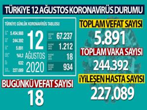 Türkiye'de son 24 saatte 1.212 kişiye Kovid-19 tanısı konuldu, 18 kişi hayatını kaybetti