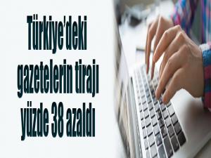 Türkiye'deki gazetelerin tirajı yüzde 38 azaldı