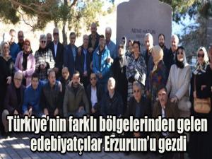 Türkiyenin farklı bölgelerinden gelen edebiyatçılar Erzurumu gezdi