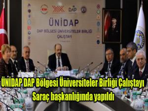 ÜNİDAP DAP Bölgesi Üniversiteler Birliği Çalıştayı Saraç başkanlığında yapıldı