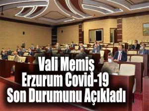 Vali Memiş Erzurum Covid-19  Son Durumunu Açıkladı