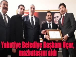  Yakutiye Belediye Başkanı Uçar, mazbatasını aldı