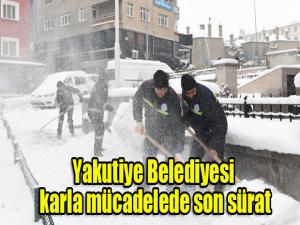 Yakutiye Belediyesi karla mücadelede son sürat