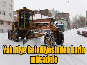 Yakutiye Belediyesinden karla mücadele