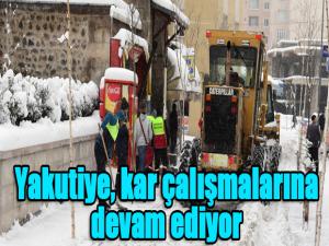 Yakutiye, kar çalışmalarına devam ediyor