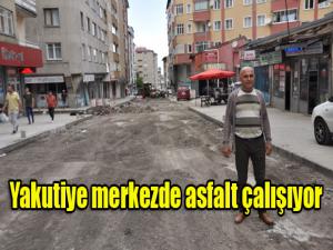 Yakutiye, merkezde asfalt çalışıyor