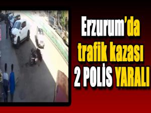 Yanlış manevra yapan sürücü polis motosikletine çarptı: 2 yaralı