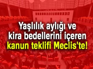 Yaşlılık aylığı, kira bedellerini içeren kanun teklifi Meclis'te