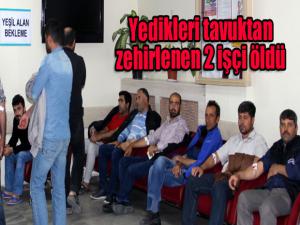 Yedikleri tavuktan zehirlenen 2 işçi öldü