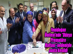 Yenidoğan Ünitesinde Dünya Prematüre Haftası nedeniyle pasta kesildi